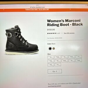 Harley-Davidson women’s Marconi riding boot -Black size 9.5